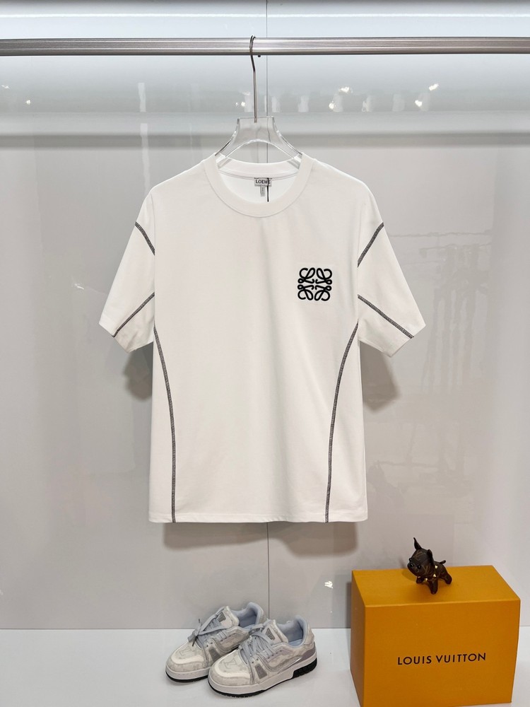 LOEWE white crew neck short-sleeved T-shirt