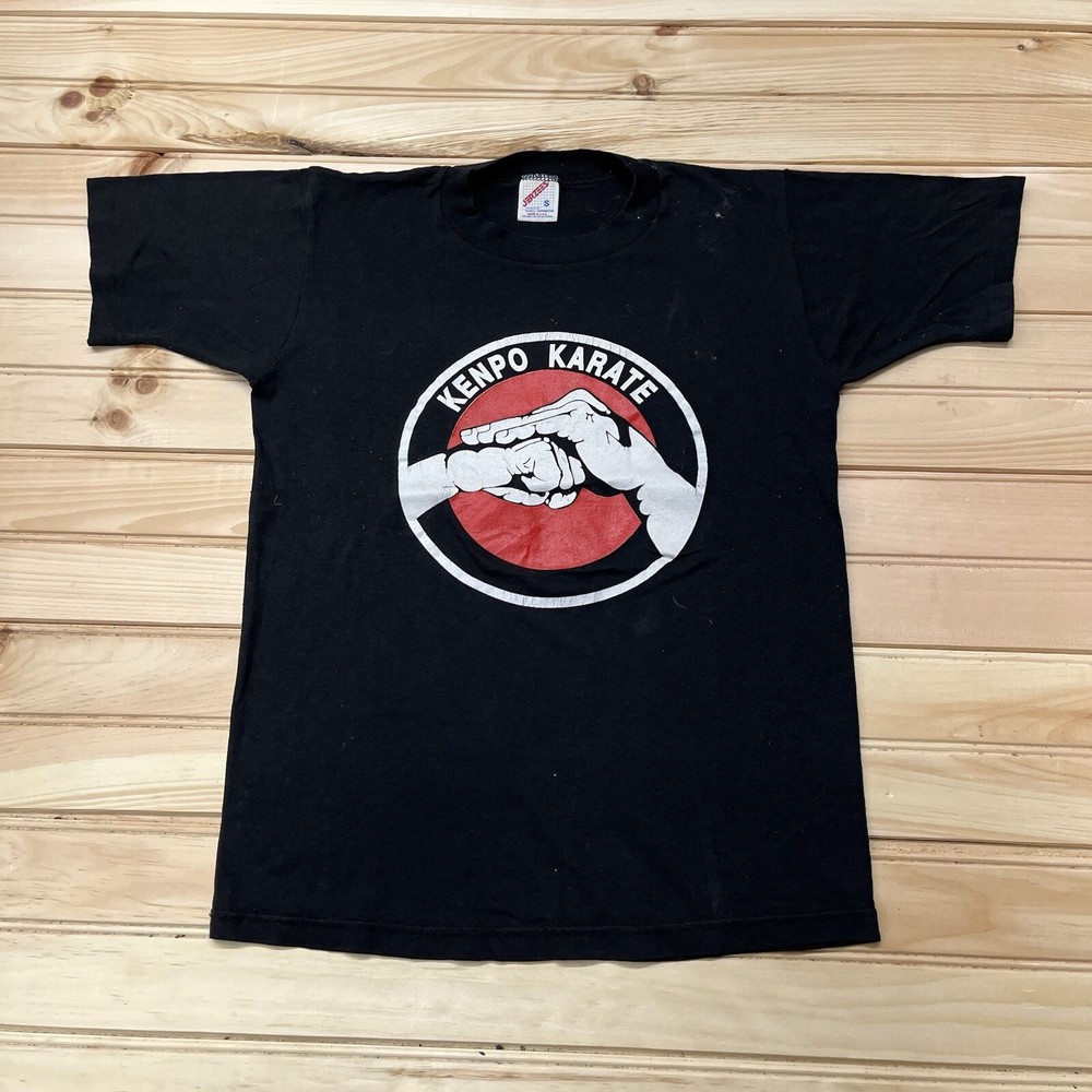 Vintage 80s 90s Kenpo Karate Martial Arts Dojo Promo Single Stitch Shirt Size S