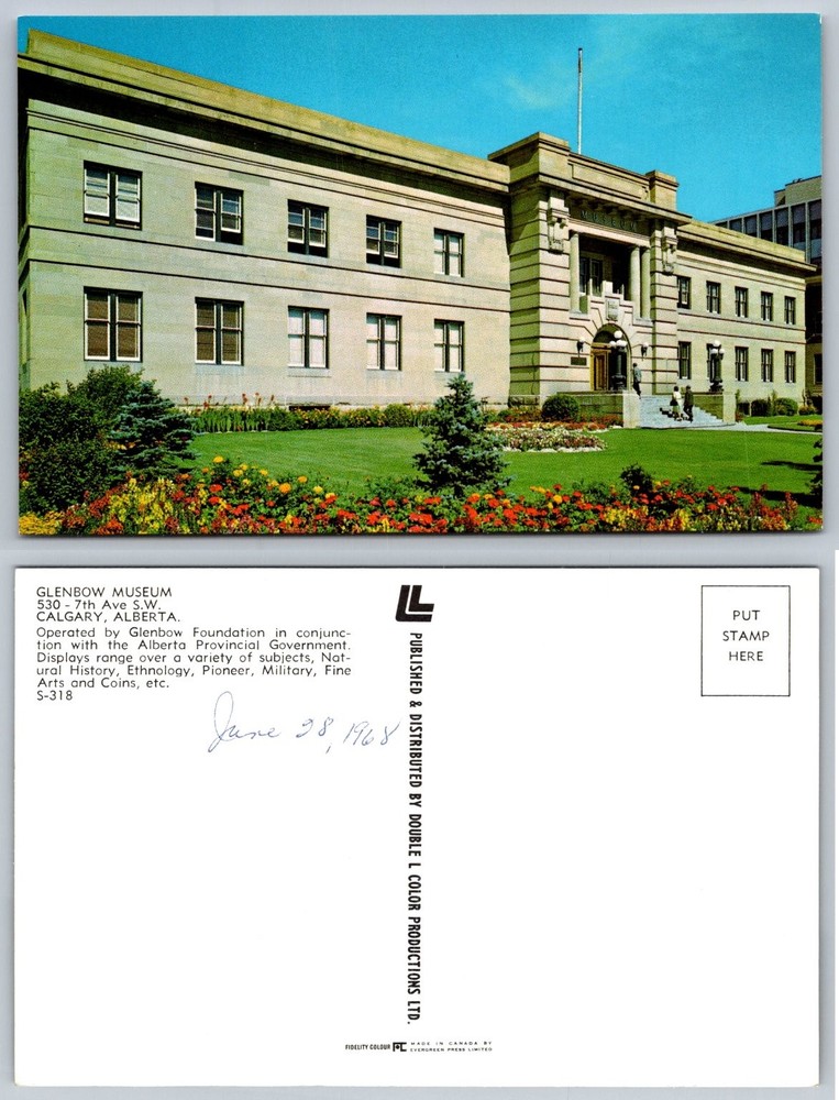 Glenbow Museum Calgary Alberta Canada Vintage Postcard 1968 Architecture