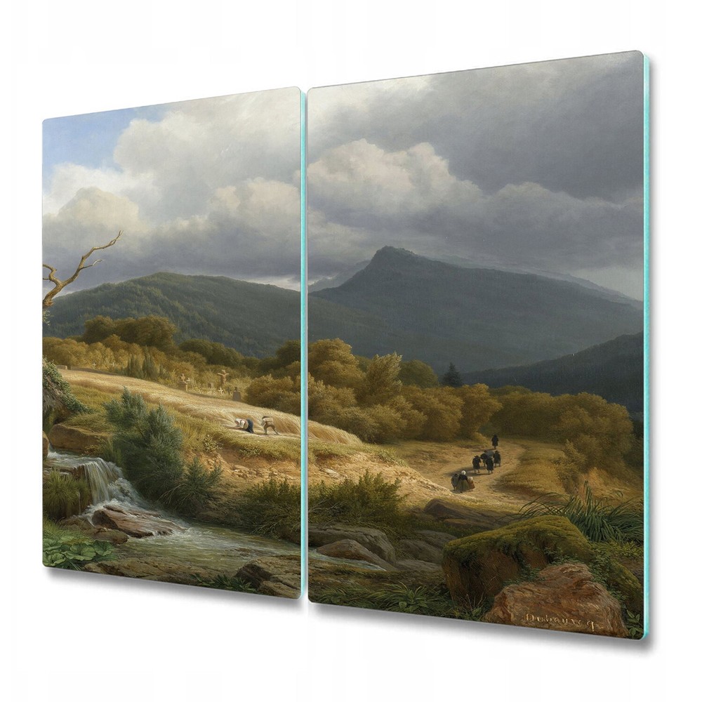 Glass Worktop Saver Oil Landscape picture painting nature Wood beautiful 2x30x52