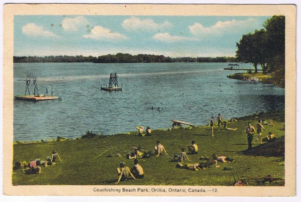 Postcard Couchiching Beach Park Orillia Ontario