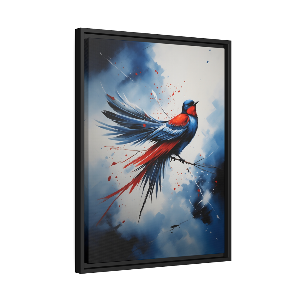 Blue Bird Wildlife Nature Framed Canvas Print Wall Art Home Office Decoration