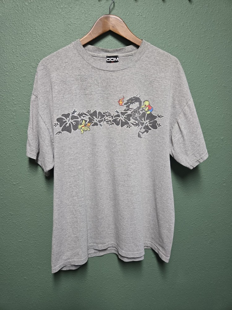 Worn Vintage 90s Style Hawaiian Flower Design Men's XL Shirt ODM
