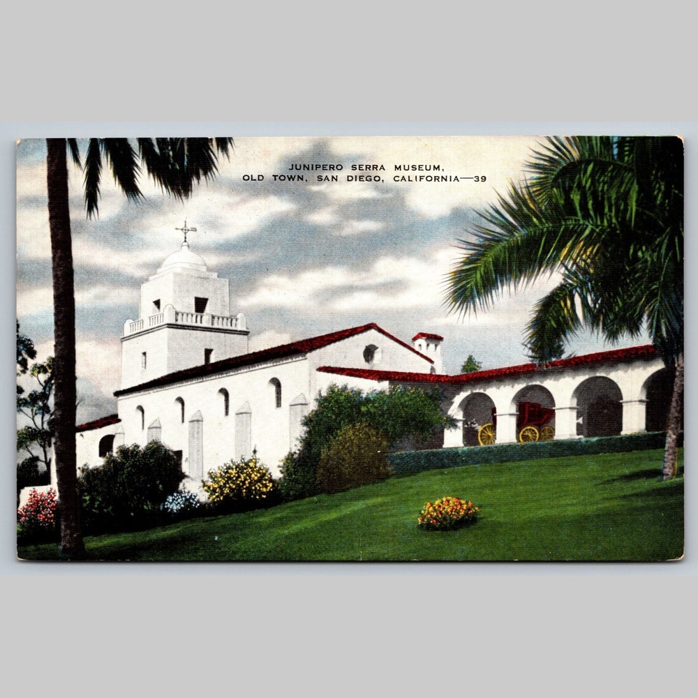 Postcard Junipero Serra Museum Old Town San Diego California
