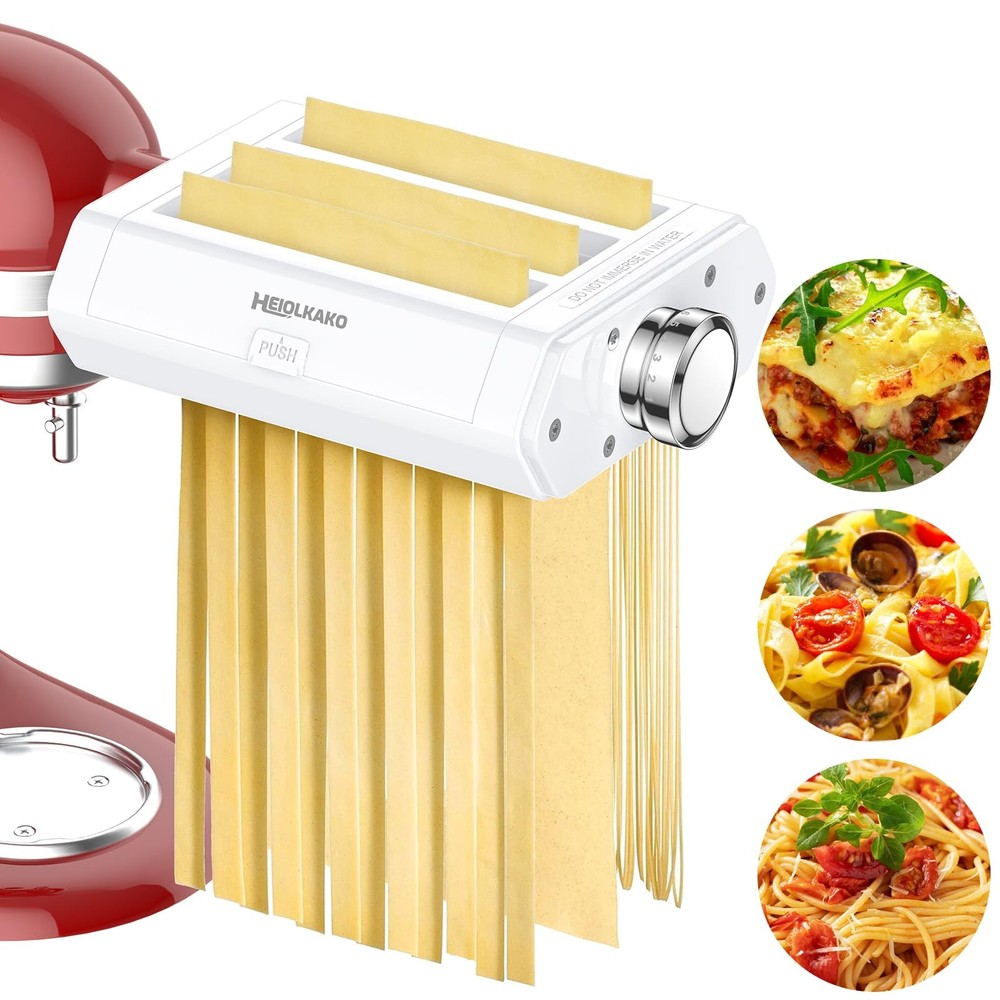 3-in-1 Pasta Maker Attachment for KitchenAid Stand Mixer