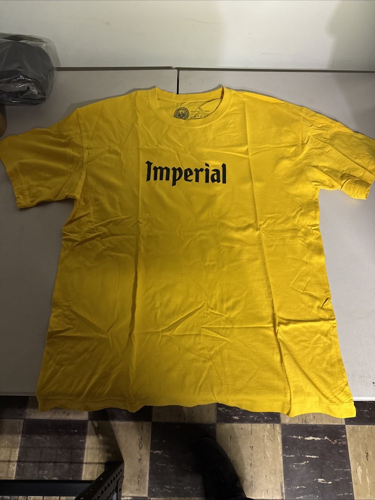 Imperial Beer Shirt Costa Rica XL Yellow Cotton Tshirt
