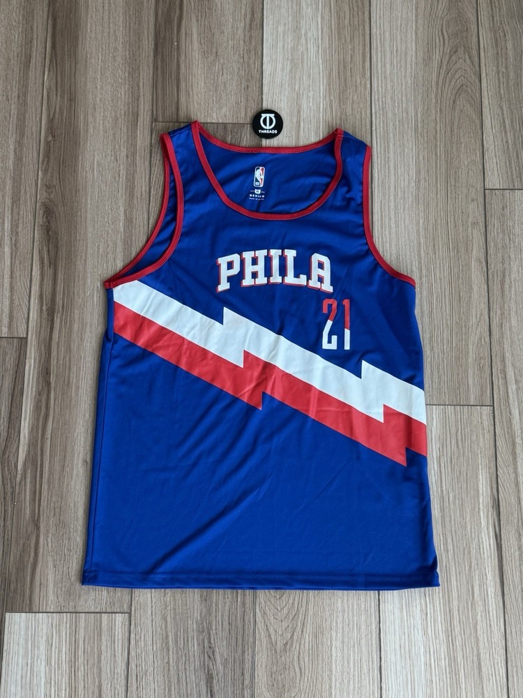 Philadelphia 76ers Joel Embiid #21 NBA Jersey Ultra Game Blue Men’s Medium Tank