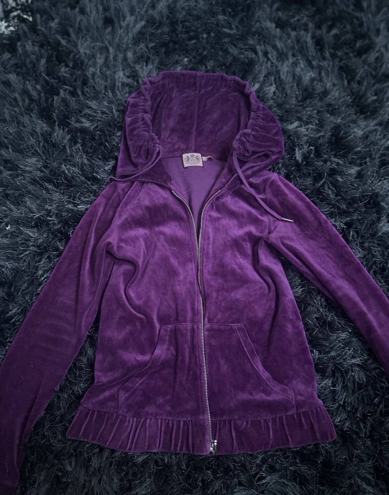Vintage Y2K Juicy Couture Zip Up Hoodie Size Small , Velvet Purple