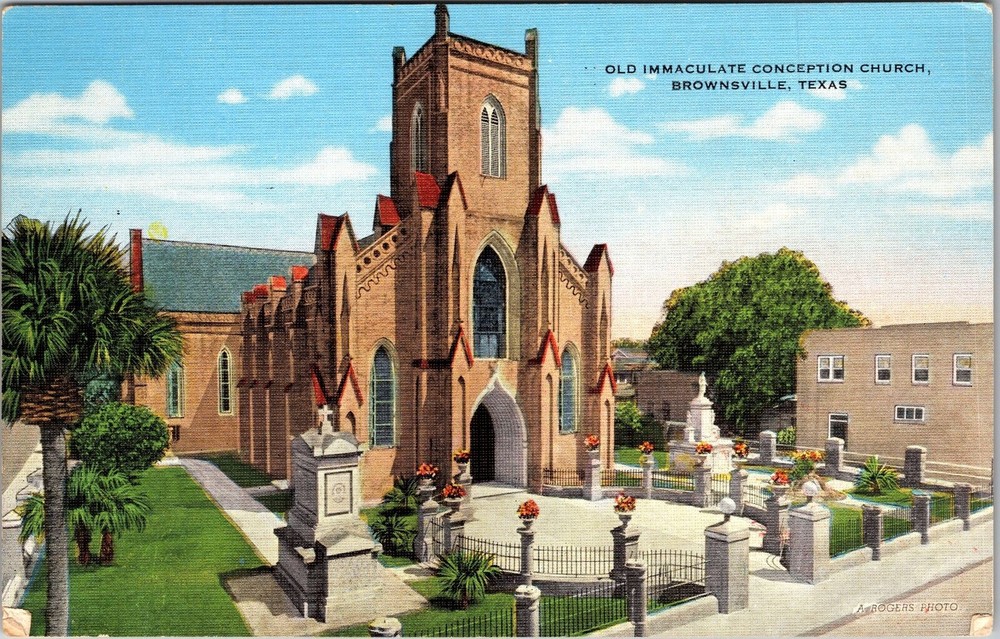 Brownsville TX-Texas, Immaculate Conception Church, Vintage Postcard