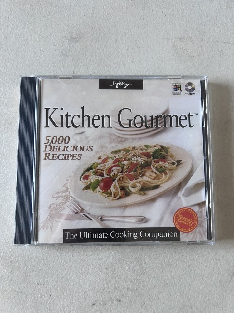 SoftKey Kitchen Gourmet CD-ROM 5,000 Recipes Windows 95 3.1