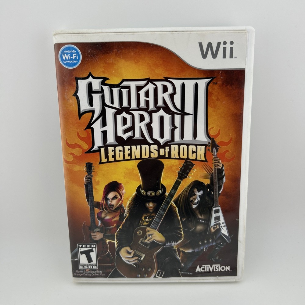 Guitar Hero 3 III Legends of Rock (Nintendo Wii) Complete CIB w/ Manual Tested