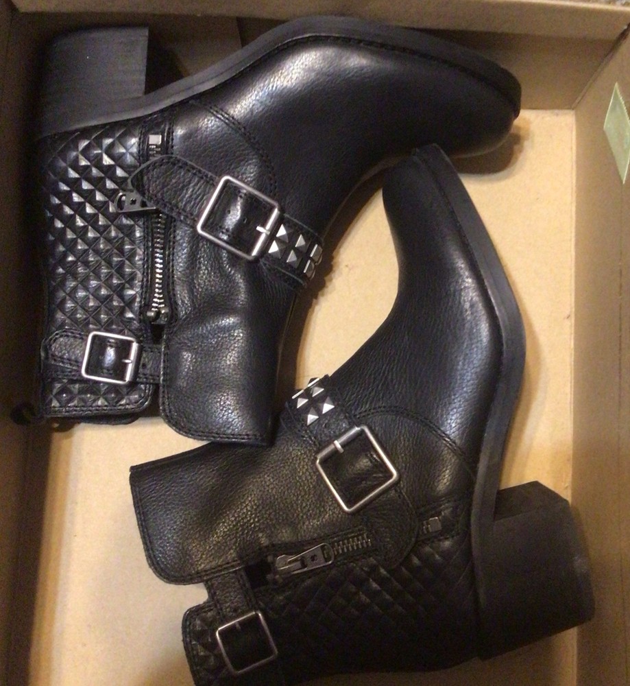 Lucky Brand Womens Size 7 Cantini2 Black Leather Stud Booties NWT