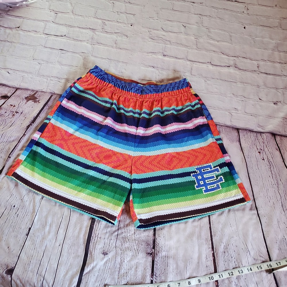 Eric Emanuel EE Basic Short Baja Rug Multicolor Preppy Designer Beachy Large