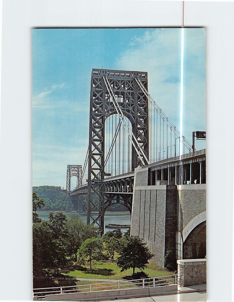 Postcard George Washington Bridge Hudson River New York USA