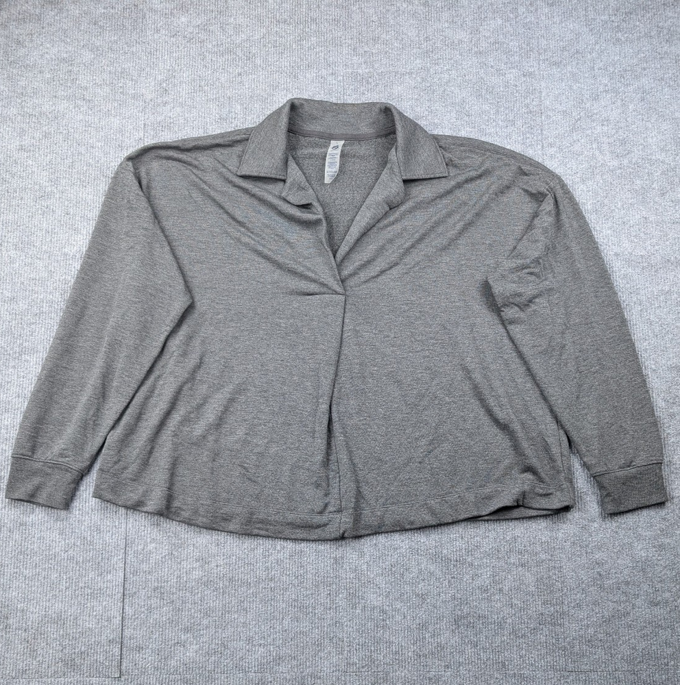 Lou & Grey Signaturesoft Sweatshirt Women Large Collared Quiet Luxury Athleisure
