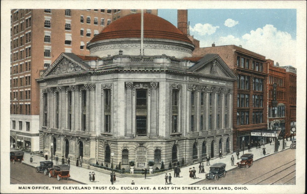 Cleveland Ohio Trust Co Main Office Euclid & East 9th Street unused postcard