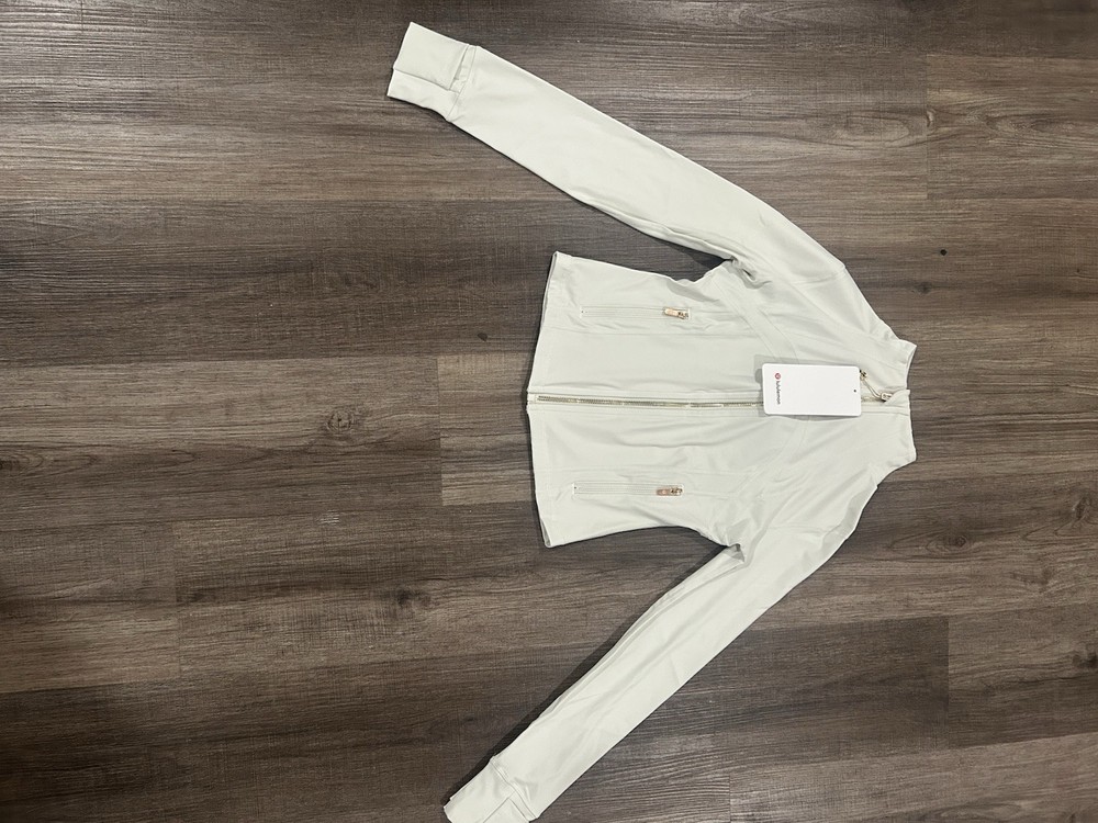 Lululemon Define Jacket White Women's Cropped Track Full Zip Pockets