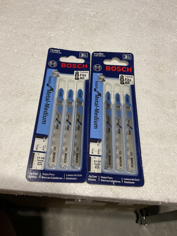 BOSCH T118B3 T-SHANK JIG SAW BLADES TOTAL OF 6 BRAND NEW BLADES
