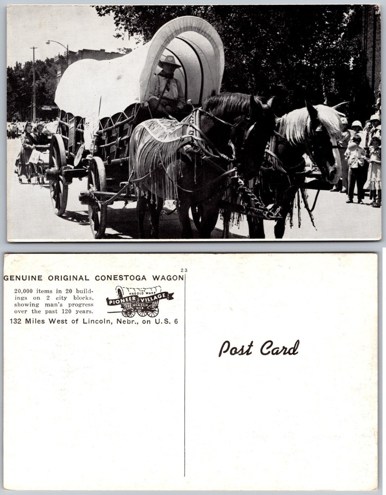 Conestoga Wagon Nebraska Postcard