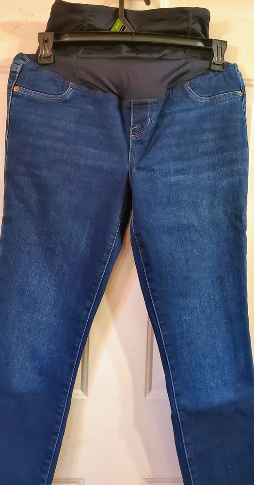 Isabel Maternity Dark Wash Jeggings Size 8 with Cross Over Panel