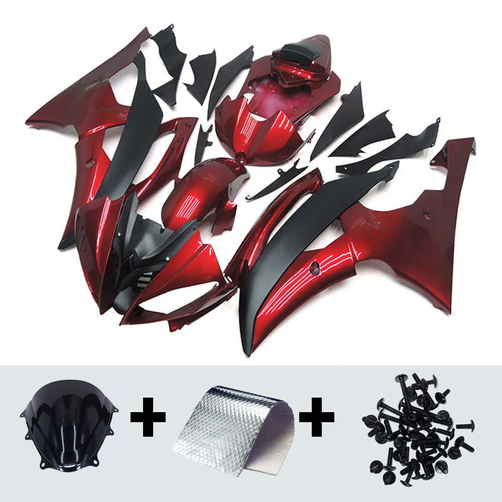 Candy Red Black ABS Body Kit for Yamaha YZF R6 600 2008-2016