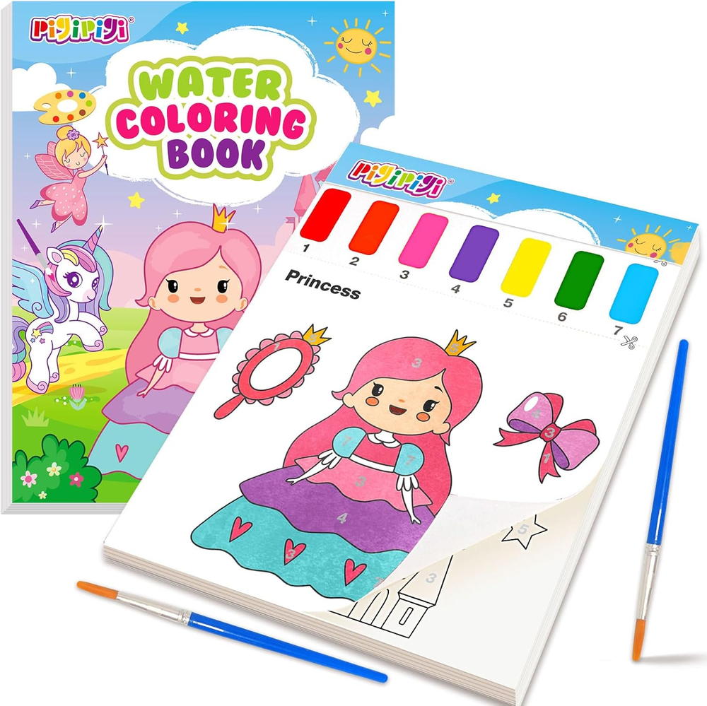 Paint with Water Coloring Books: Princess Mess Free Watercolor Painting Kit - Ar