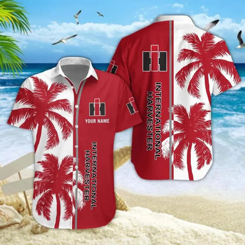 International Harvester Hawaiian Shirt Tractor Farm Truck Men's Gift