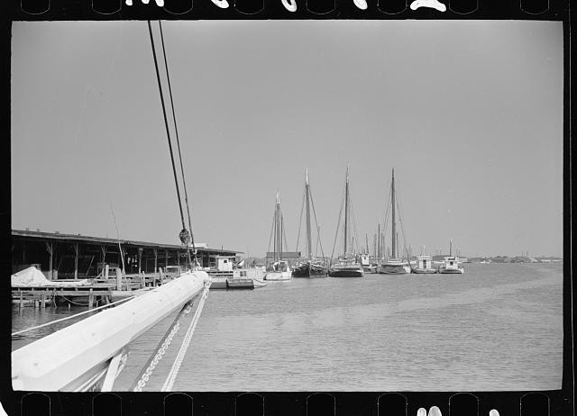 Photo:Sailboats Harbor Waterfront 1930s Docked Boats Marina