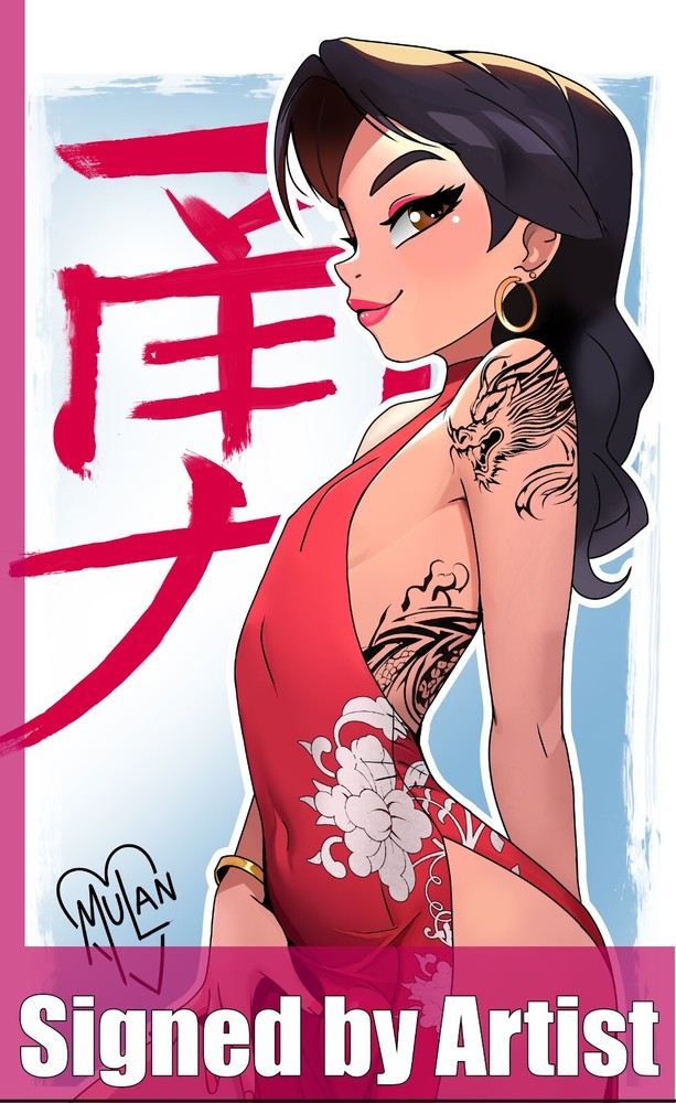 Mulan anime sexy femboy pinup LGBT 11x17 art print artist signed