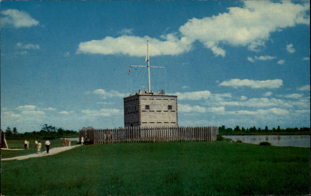Blockhouse Upper Canada Village Morrisburg Ontario vintage postcard r786