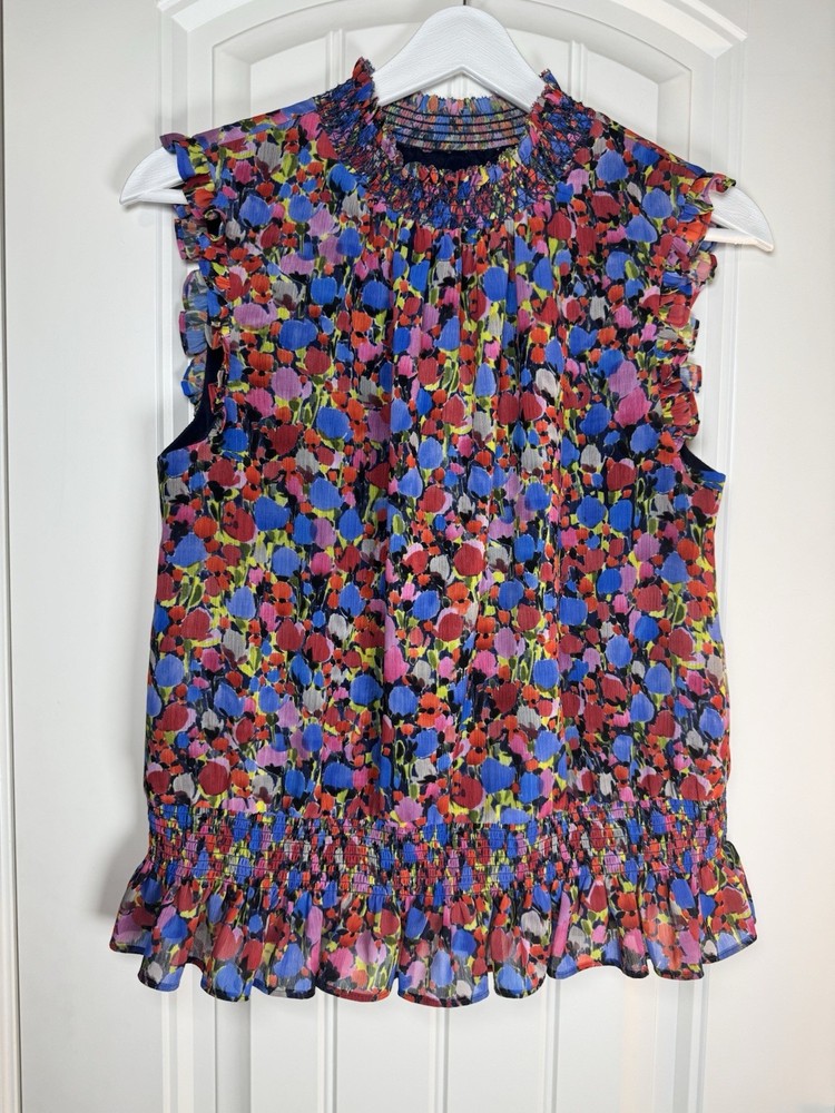 J.Crew Floral Multicolor Sleeveless Blouse - Women’s Size 4