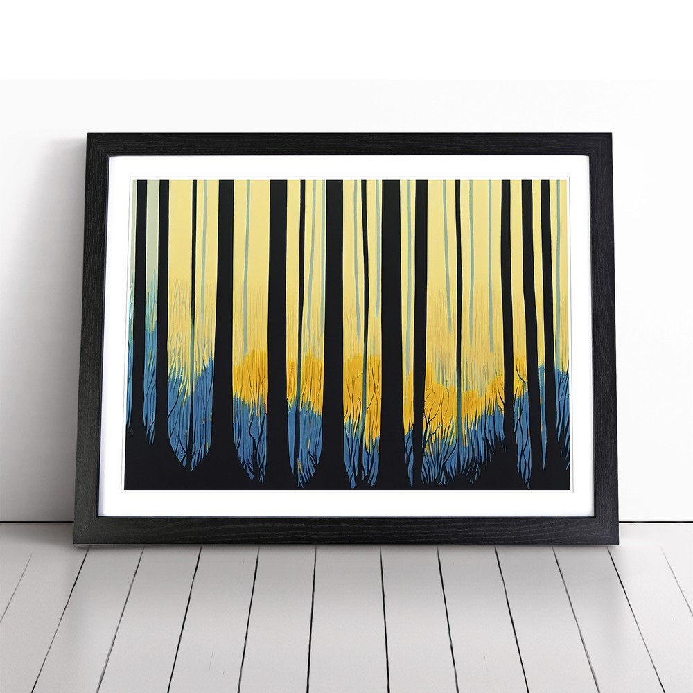 Artistic Abstract Forest Wall Art Print Framed Canvas Picture Poster Decor-image