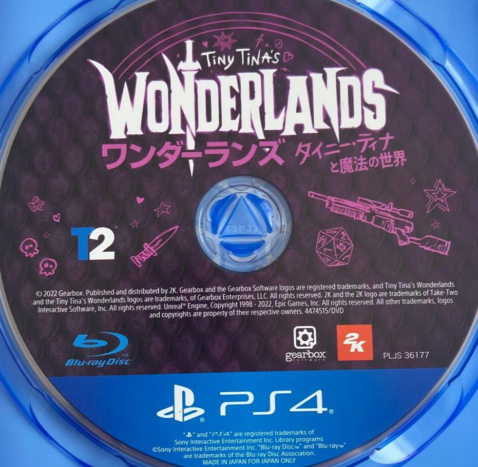 Tiny Tinas Wonderlands PlayStation 4 PS4 Japanese ver 2K Used Tested Disc Only
