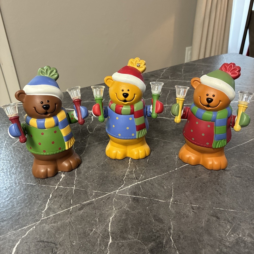 2005 Avon Christmas 3 Bear set-Animated-Musical & Lights