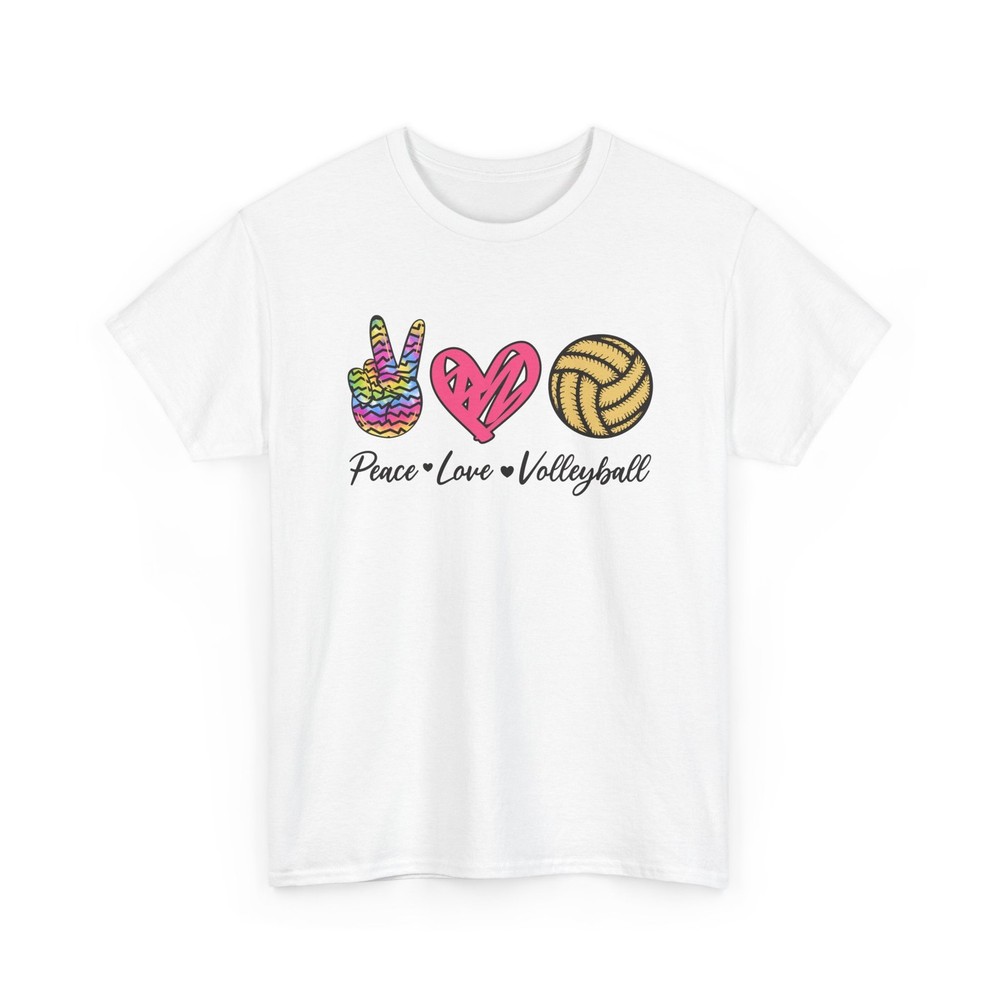 Volleyball T-Shirt, Peace Love Volleyball Sports Lovers Fans Women Men Shirt
