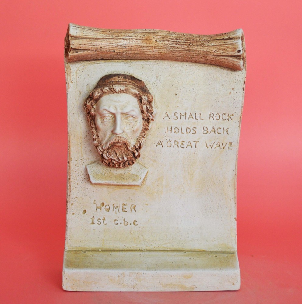 Ancient Greek Homer Relief Sculpture - Iliad Odyssey Epic Poet Omiros Art