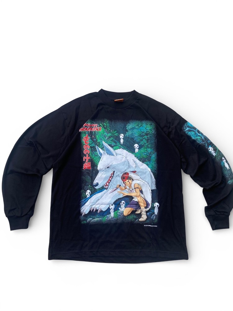 Princess Mononoke Long Sleeve Anime Tee XL Studio Ghibli Bootleg Graphic Shirt