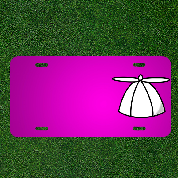 Create Your Own Custom Car License Plate with Added Names for a Propeller Hat Personalization