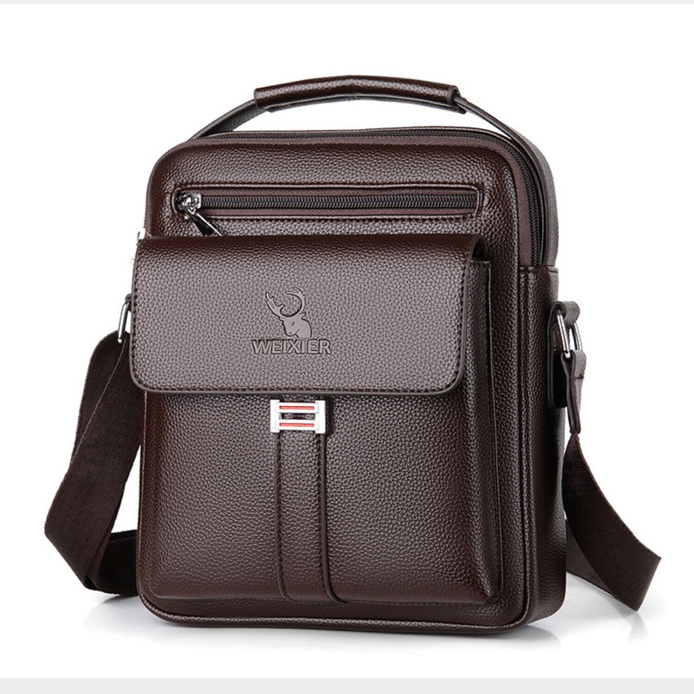 Men's retro leather travel backpack with large capacity