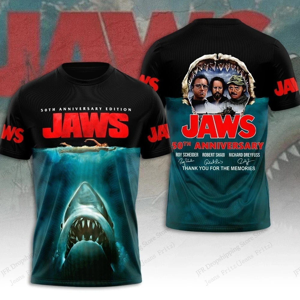 Movie Jaws 50Th Anniversary 3d Print All size shirt 3D AOP Gift fans