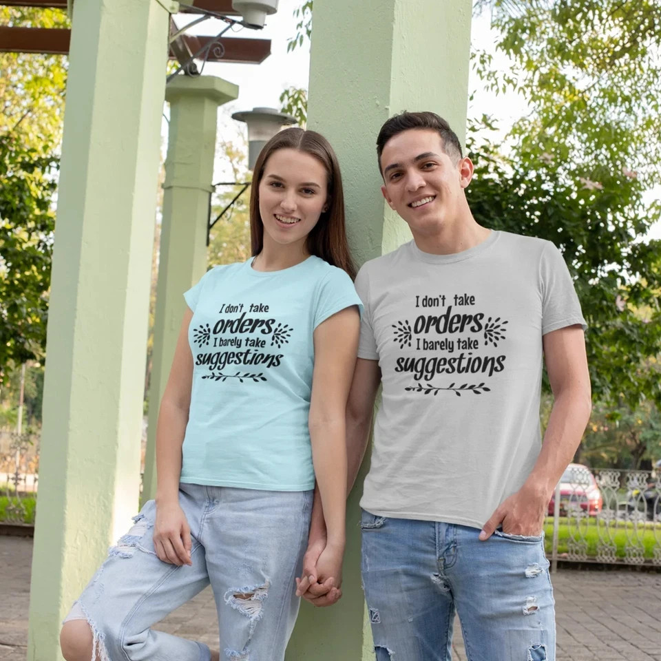 Unisex Funny Text comfy and Casual T-Shirt  Classic Fit Humour Print Round Neck