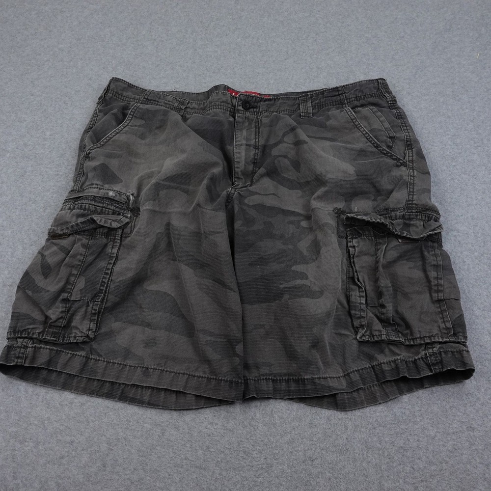 Lee Dungarees Mens 40 Camo Cargo Shorts Y2k Baggy Casual Outdoors Distressed
