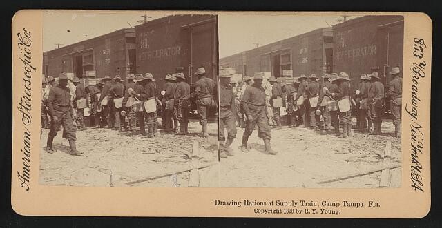 Camp Tampa Florida 1898 Spanish American War Rations Supply Train Soldiers
