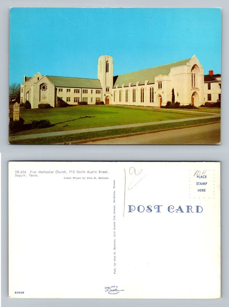 Seguin, TX-Texas, First Methodist Church North Austin Street, Vintage Postcard