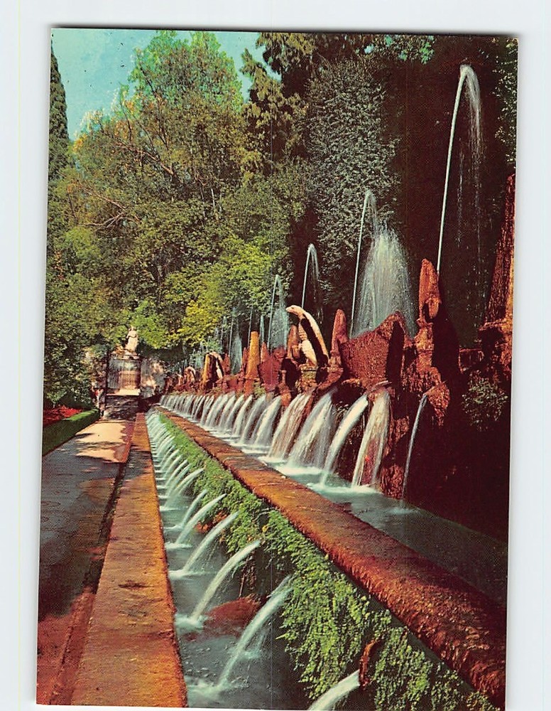 Postcard Hundred Fountains Villa D'Este Tivoli Italy
