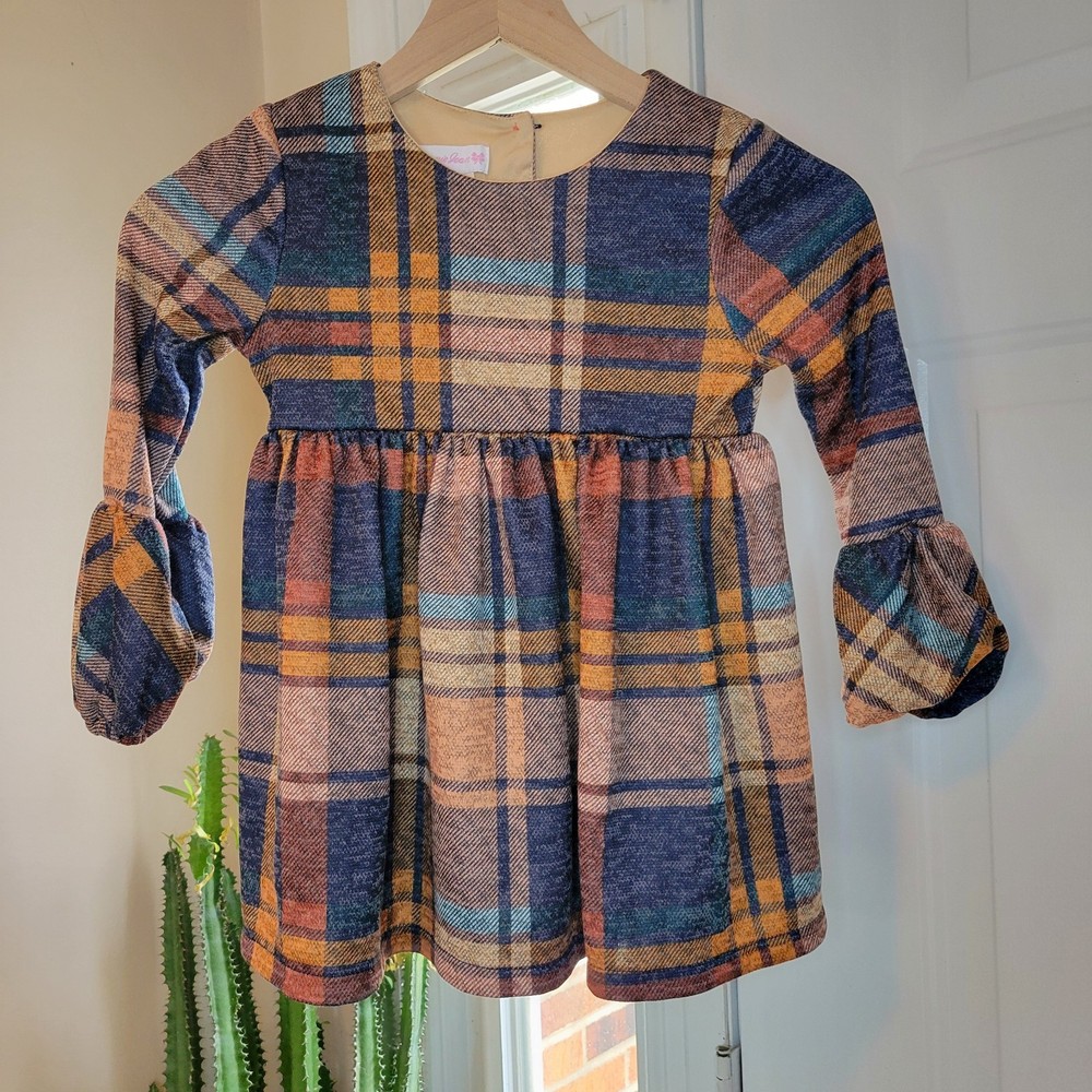 Bonnie Jean Fall Colored Soft Stretchy Longsleeve Dress, Size Little Girls 7