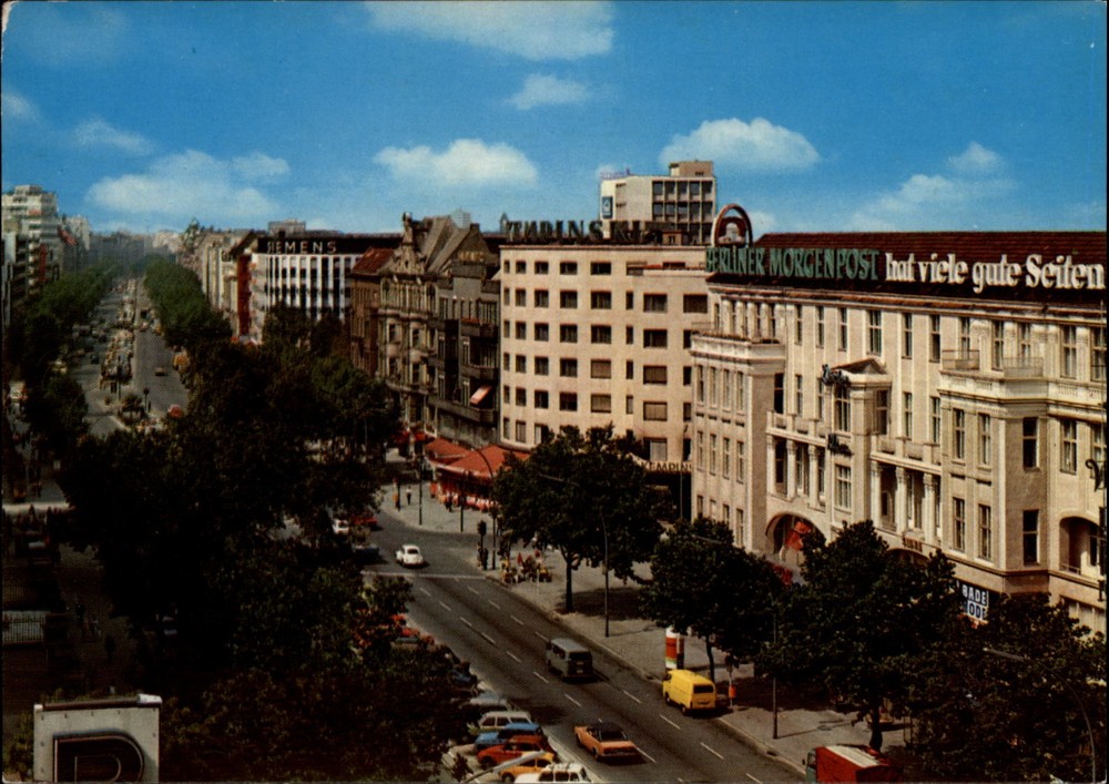 Kurfurstendamm Berlin Germany Aerial view vintage postcard p331