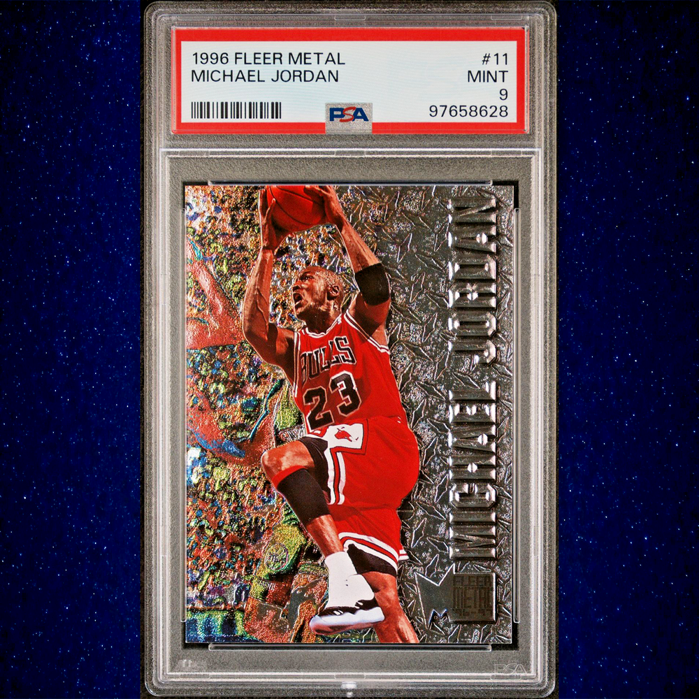 Michael Jordan 1996-97 Fleer Metal #11 Air Jordan Bulls PSA 9