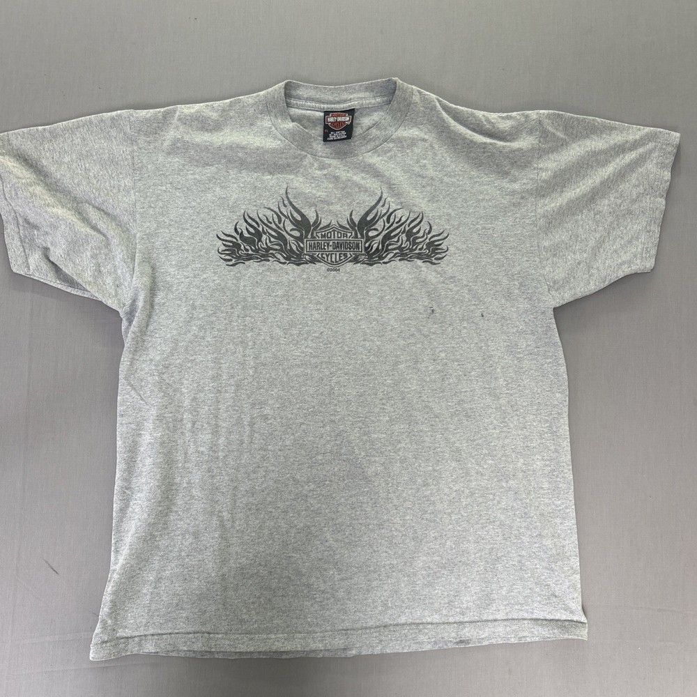 Vintage Harley Davidson Tee T Shirt XL Flames Pikes Peak CO Made In USA Biker