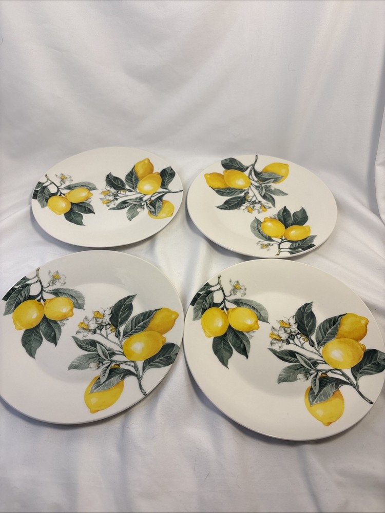 Set Of 4 Royal Norfolk Lemon Appetizer/Salad/Dessert/Luncheon Plates 7.5